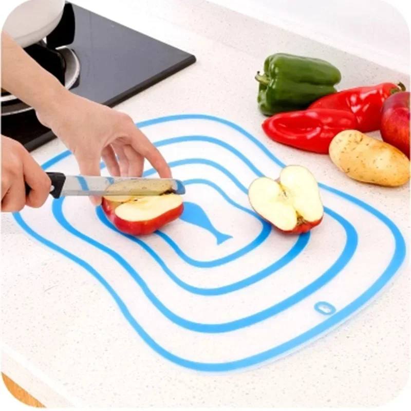 4Pcs/set Kitchen Non-Slip Plastic Mat Cutting Boards Cut Chopping Block Portable Frosted Antibacteria Vegetable Meat Cutting Pad