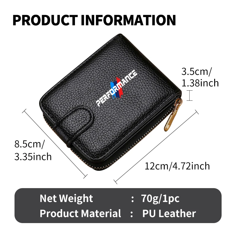 Leather Credit Card Wallet Holder Short Vertical Men's Wallet For BMW 1 2 3 5 7 Series X1 X2 X3 X4 X5 X6 G20 G30 G11 G12 view 6