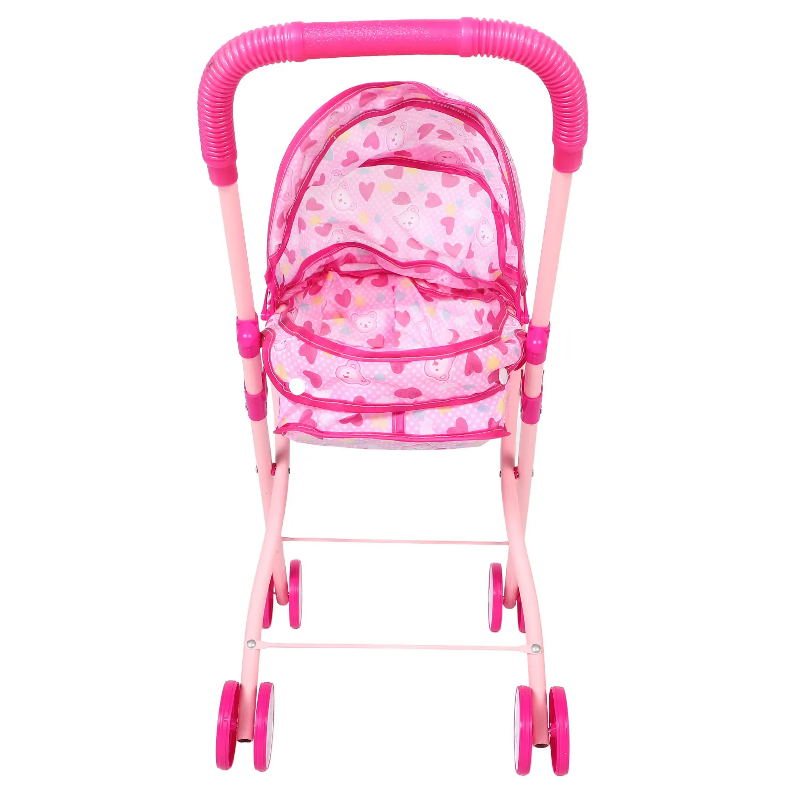 

Foldable Iron Frame Realistic Baby Stroller Pretend Play Outdoor Portable Playset Adjustable Handle Stroller for Kids