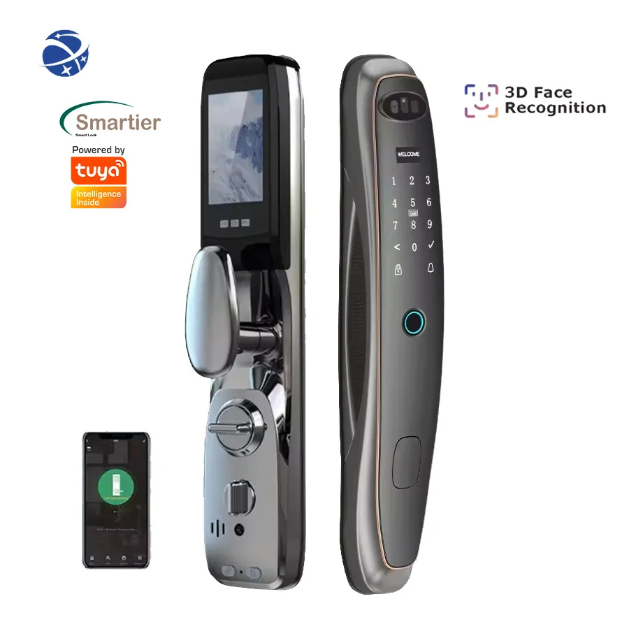 

Smartier Tuya 3d Face Recognition Security Digital Smart Door Lock Password Fingerprint Key Unlock Fully Automatic Smart Lock