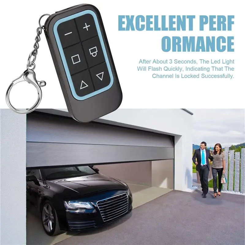 3X Wireless Remote Control 8-Channel Multi-Frequency Garage Door Rechargeable Full-Frequency Copy Remote Control Blue-Y41A