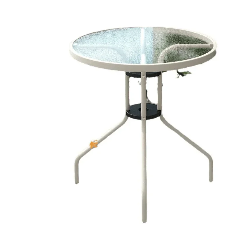 Outdoor courtyard table, chair and umbrella combination, with parasol, garden outdoor leisure, open-air milk tea cafe balcony