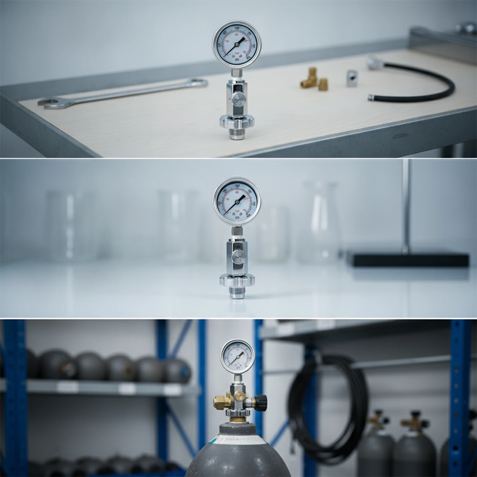Pressure Gauge with Bleed Valve Exact DIN Valve Tank Pressure Checker Corrosion-Resistant Reliable for Dive Technicians