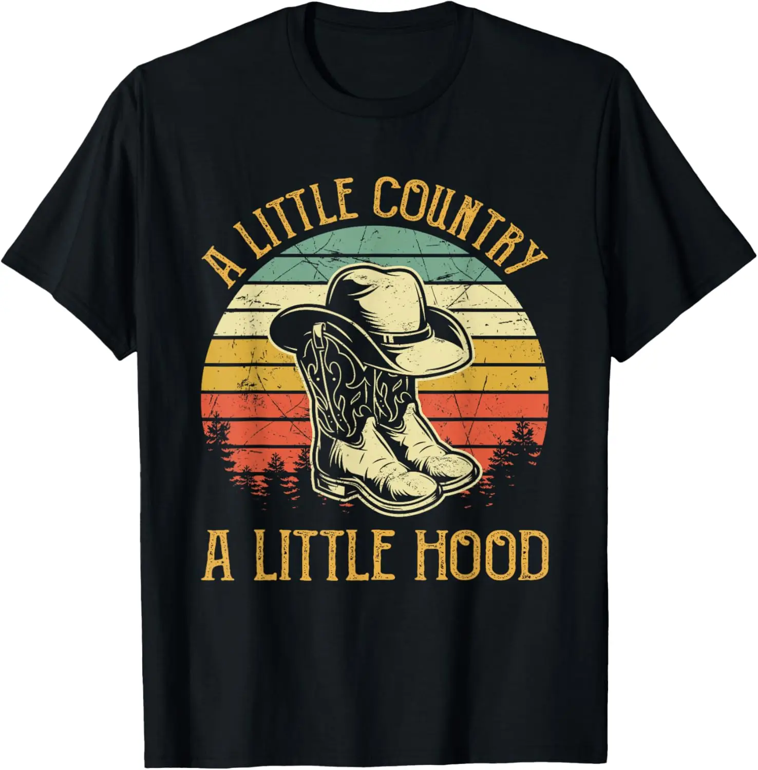 Cowboy Boots Hat Little Country Little Hood Southern Western T-Shirt