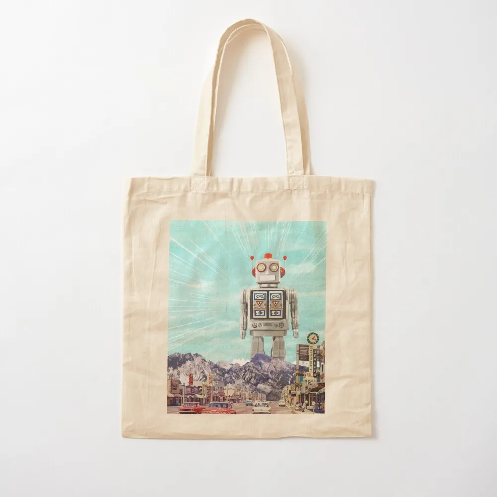 

Robot in Town Tote Bag shopper bag woman Candy bags Big bag women Canvas Tote