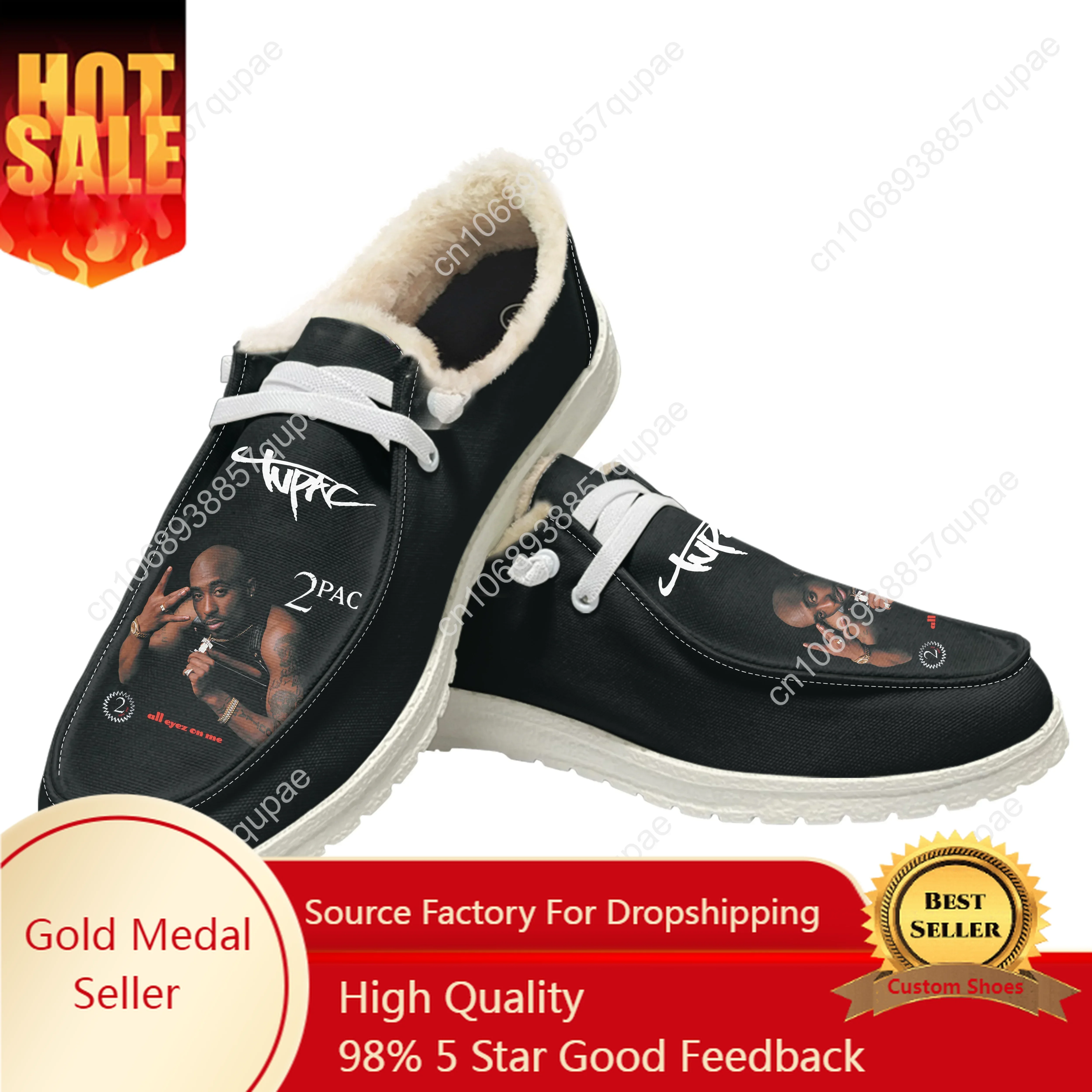 

Tupac Rapper 2Pac Casual Plush Shoes Flat Shoe Men Woman Breathable Casual Outdoor Lightweight Footwear Couple Custom Made Shoe