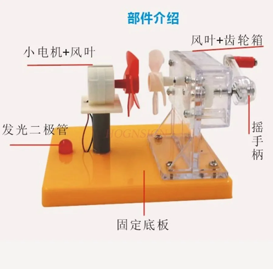 1 SET DIY Wind Generator Toy Small Motor Vertical Wind Turbines Electricity Power Generator Model Children Educational Toy Kit
