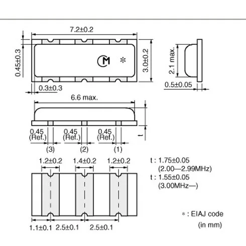 20pcs/ Murata Chip ceramic crystal oscillator CSTCC8M00G53-RO 8.000M 8MHZ 3*7 Tripin 3P