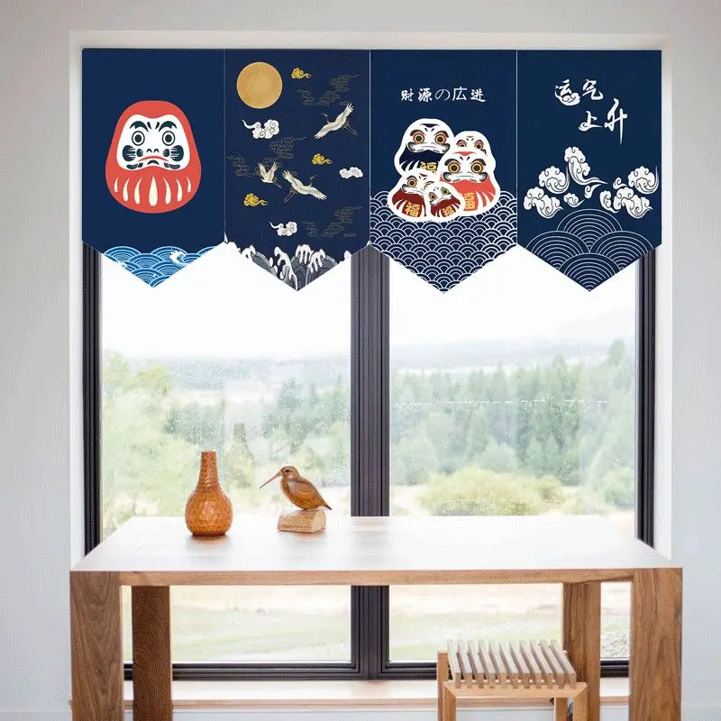 VIKAMA Japanese Triangle Pennant Tempura Sashimi Sukiyaki Onigiri Miso Print Hanging Banner For Restaurant Bar Kitchen Decor