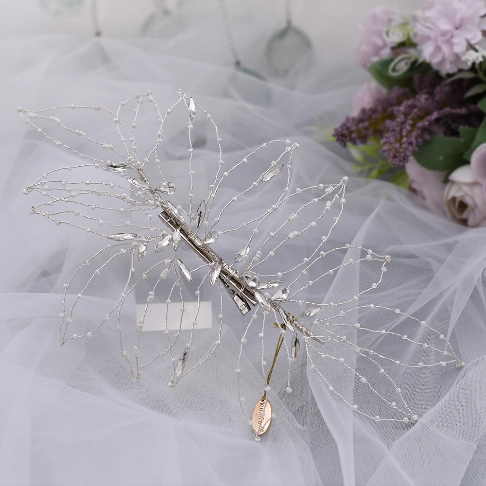 Vrouwen Haar Clips Modieuze Blad Ontwerp Decoratieve Steentjes Bruiloft Haar Pin Gast Bruiloft Haar Ornament Bruid Hoofdtooi