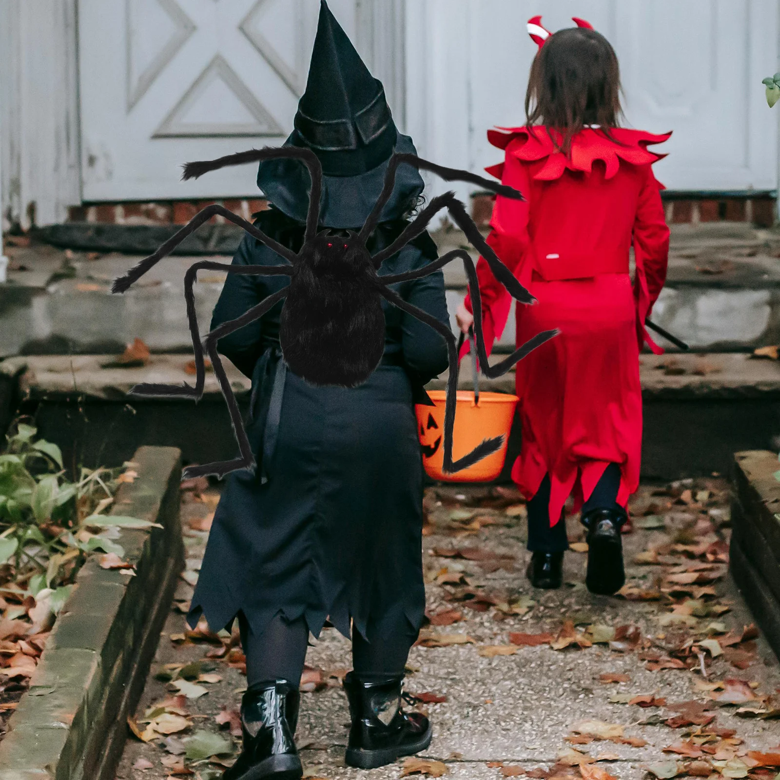 

Giant Halloween Spider Costume Large Realistic Hairy Spider Adjustable Straps Spooky Party Cosplay Decoration Halloween Props