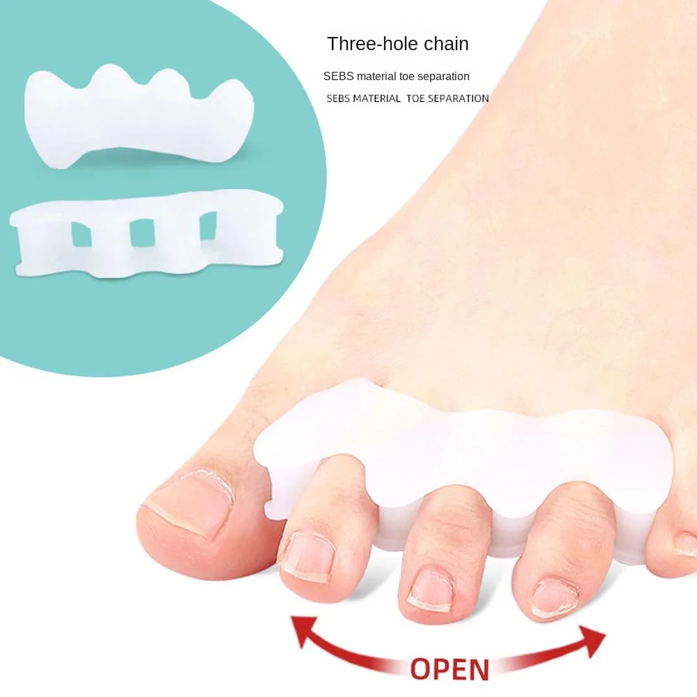 Curved and Deformed Toes Toe Separators Foot Care Tools Toe Valgus Protector Toe Splitter Three Pores Feet Valgus Corrector