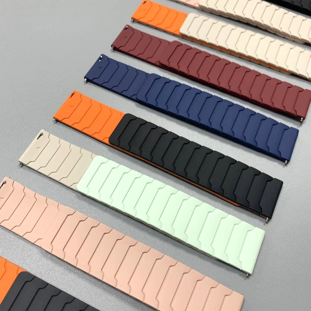 Pulseira de silicone de laço magnético 20 22mm para amazfit bip 6 46mm pulseira de relógio para amazfit active 2/balance/gts 4 2/gtr 4 3 pro pulseira