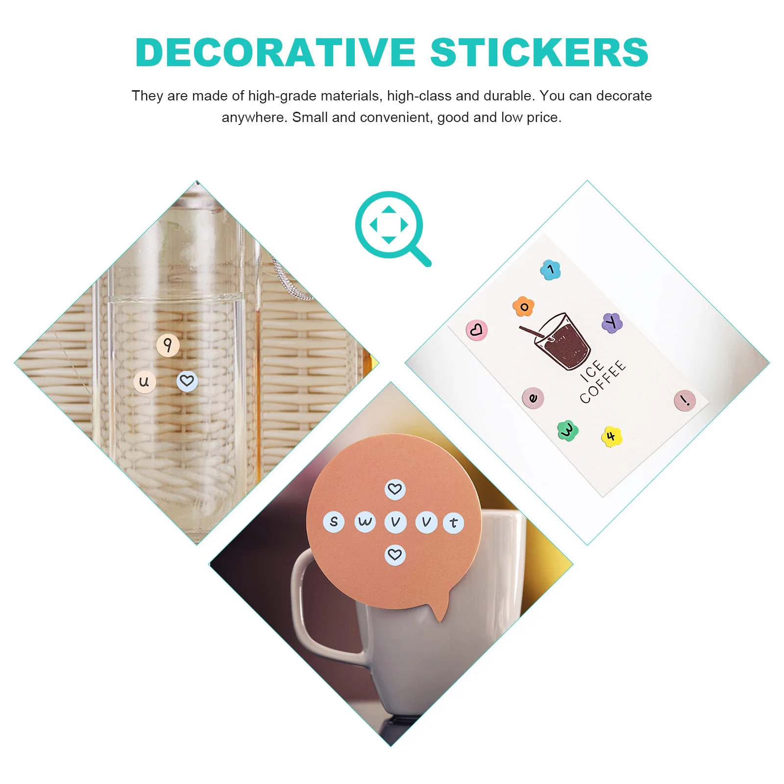 

15 Sheets Alphabet Stickers Adorable Decorative Scrapbook Letter Decals Small Letter Stickers Scrapbook Supply