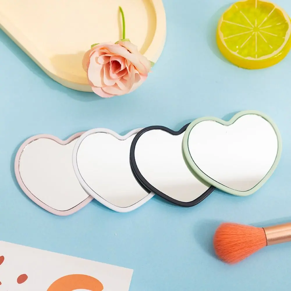 Portable Single-sided Heart-shaped Mirror High-definition Handheld Handheld Mirror Little Beauty Make-up Mirror Makeup Tool