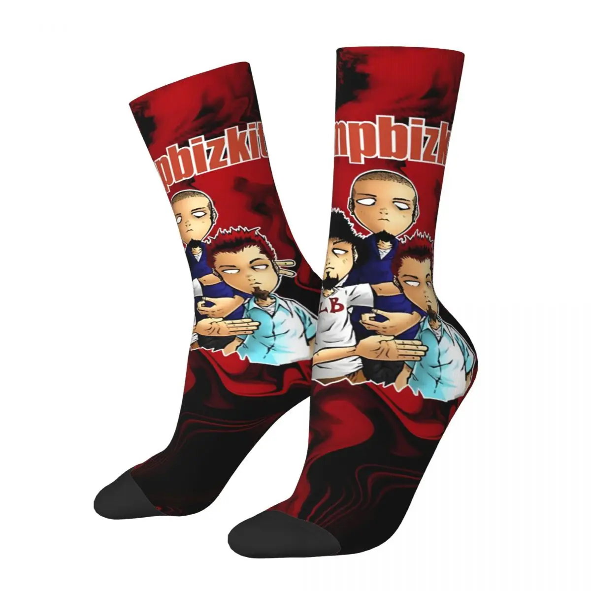 Retro Cute Men's compression Socks Unisex Limp Bizkit Street Style Seamless Printed Novelty Crew Sock