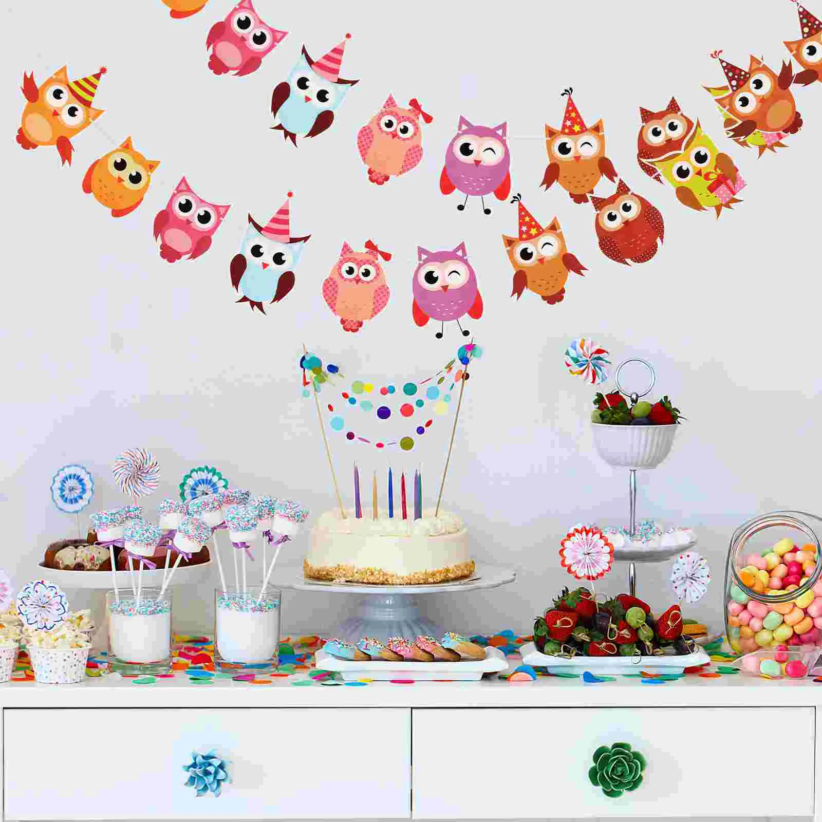 Kids Decor Owl Party Banners Decorations Children Decoration Kids Garland Flag Kid Hanging Decorative Animal Supplies