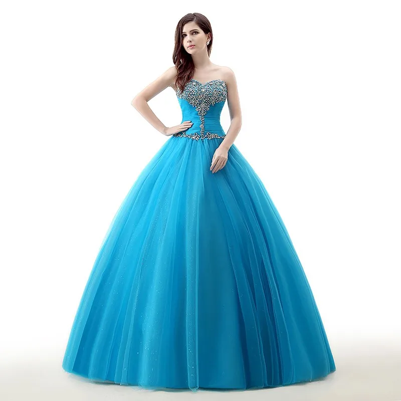 Sky Blue Quinceanera ชุดชุดไปงานเต้นรำ Sweetheart Tulle Appliques ลูกปัดเม็กซิกันหวาน16ชุด15 Anos