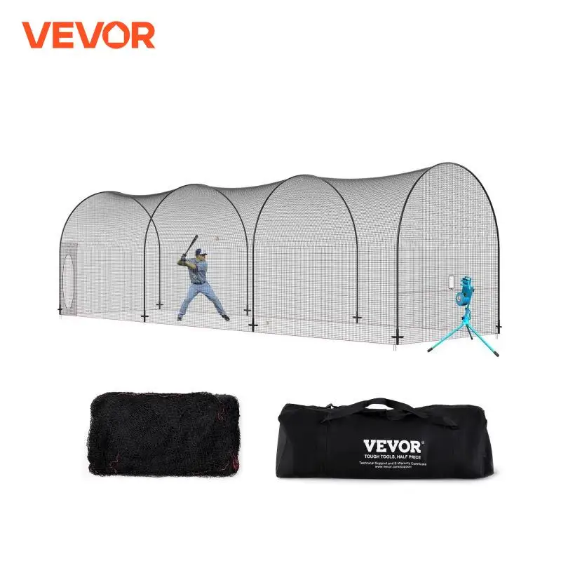 VEVOR-Baseball Softball Gaiola, Rede Portátil com Carry Bag, Frame Practice, 40ft
