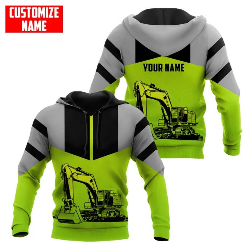 

Толстовка с рисунком оператора экскаватора по индивидуальному заказу для мужчин и женщин, новые пуловеры с 3D принтом, спортивная толстовка, одежда
