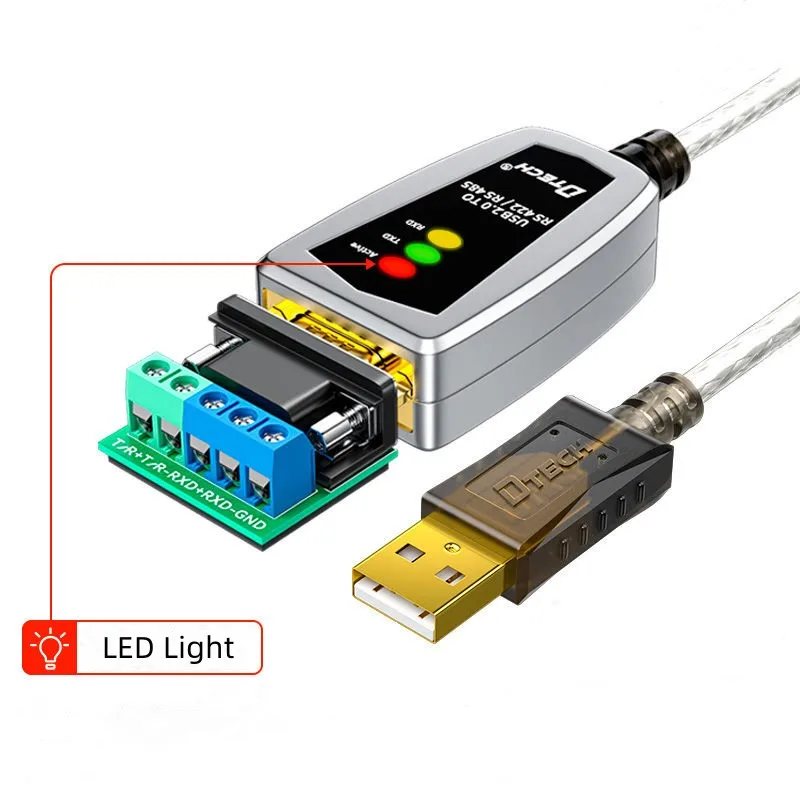 DTECH DT-5119 0.5M USB 2.0 to RS485 RS422 Serial Converter Communication Cable with FT232RLand SP485 Dual Chip