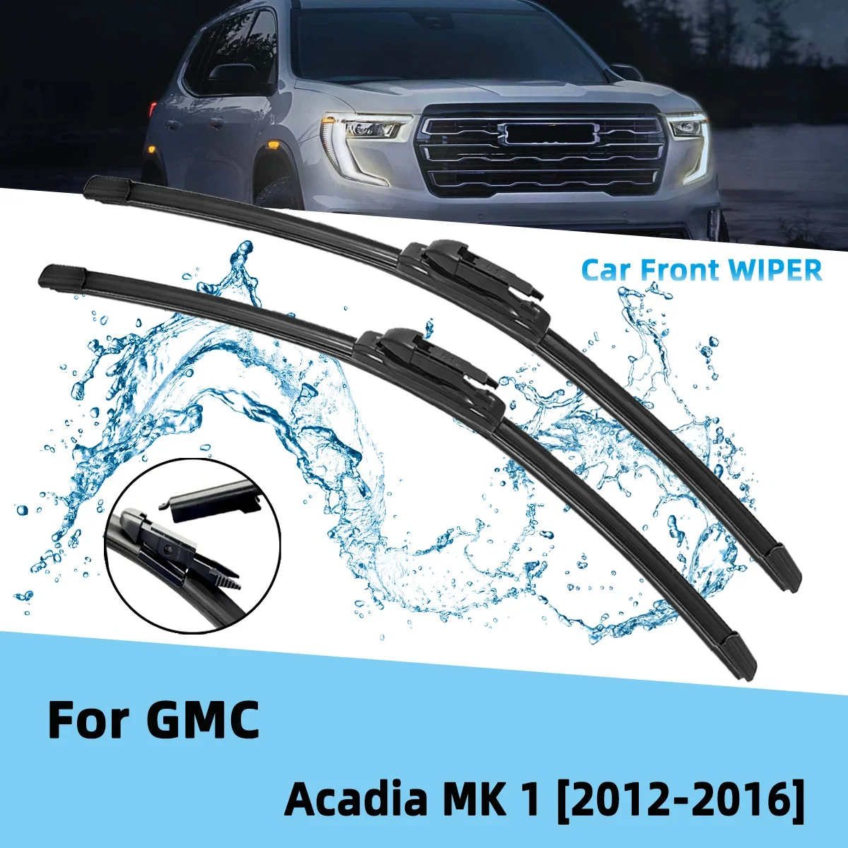 

Front Wiper Accessorie Double Rubber Car Wipers for GMC Acadia MK 1 2012-2016 Wipers Brushes New Upgraded 2016 2015 2014