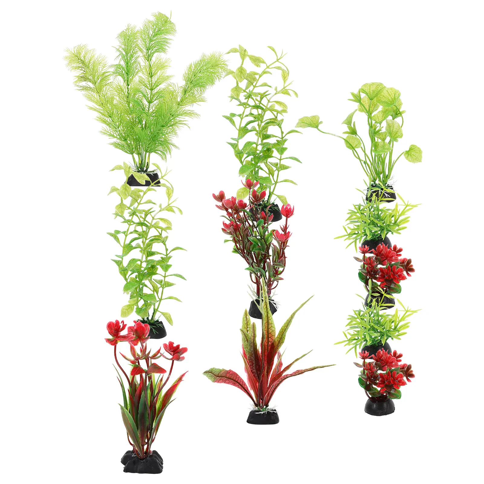 

11Pcs Fish Tank Decorations Artificial Aquarium Plants Plastic Realistic Fake Aquarium Decor Plants for Fish Tank