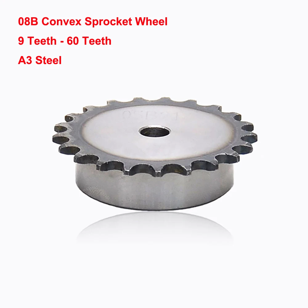 

1Pcs A3 Steel 08B Convex Sprocket Wheel 9 Teeth - 60 Teeth Industrial Roller Chain Gear Drive Roughly Bore Transmission Parts