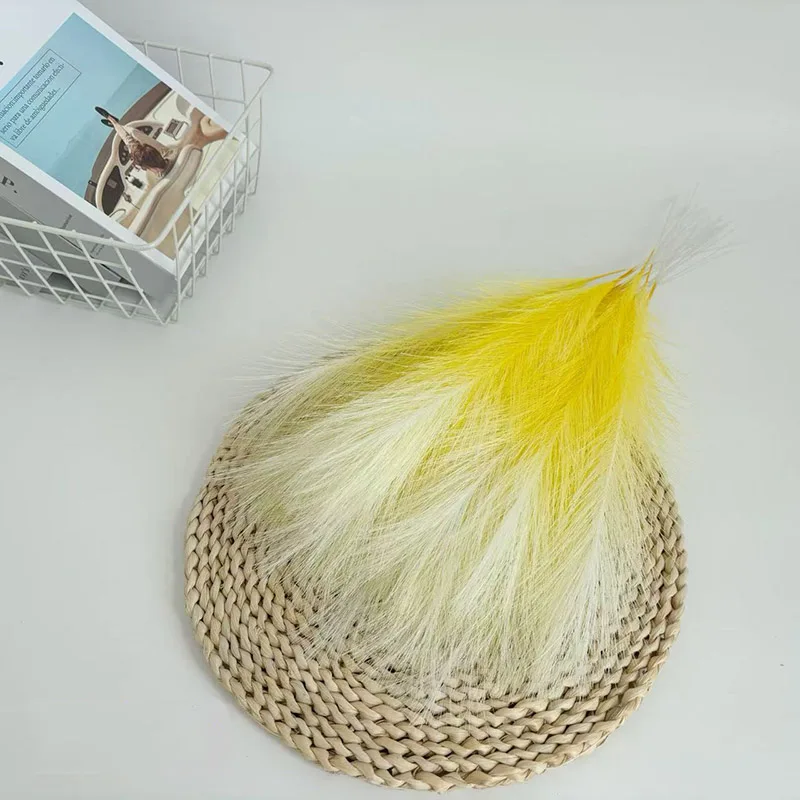 Simulated Reed Grass Wedding Decoration Flower Gradient Colorful Fake Peacock Tail 10/20pcs Flower Arrangement Accessories Props