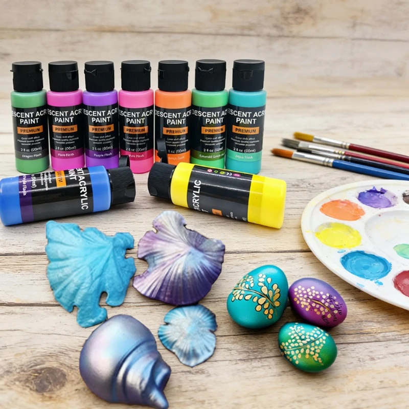 60ml 18color Rainbow Gradient Acrylic Paint Set Quick-drying Waterproof for Illustrations Design Murals Hand-made DIY Makeover