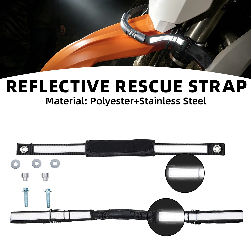 Motorcycles Rescue Strap Universal For KTM Honda Front Rear Pull Rope Nylon With Reflective Recovery Belt Set Electric Dirt Bike