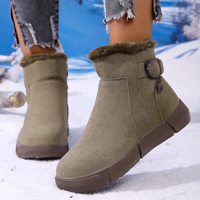 new-thickened-warm-snow-boots-for-women-outdoor-walking-non-slip-cotton-shoes-woman-winter-zipper-flat-heel-fur-boots-mujer