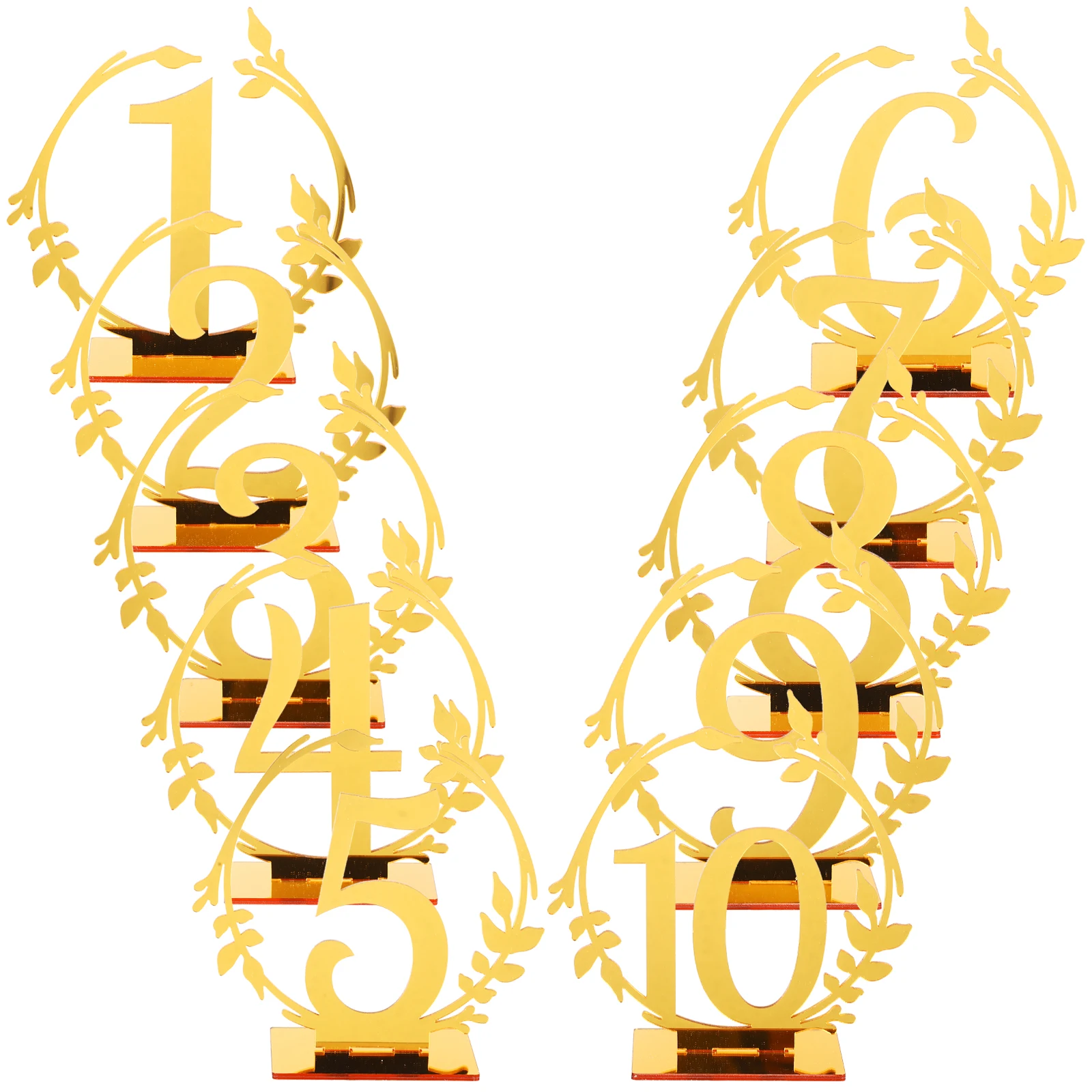 

10Pcs Acrylic Table Number Signs Stylish Wedding Party Banquet Decor Reusable Acrylic Table Numbers Festival Reception Decors