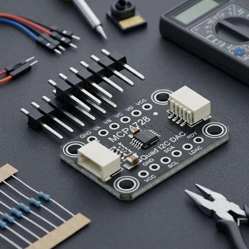 For Quad 12-Bit Module Based on MCP4728 with Non-Volatile Memory for Custom Calibration Values and Reference Flexibility