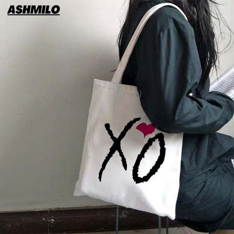 XO The Weeknd Shopping Bag Tote Bag donna borse a tracolla tela Tote Bag donna bella moda Shopping drogheria riutilizzabile