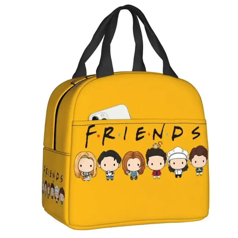 Cute Friends Characters Lunch Bag Men Women Warm Cooler Insulated Box for Children School Work Picnic Food Tote Bags