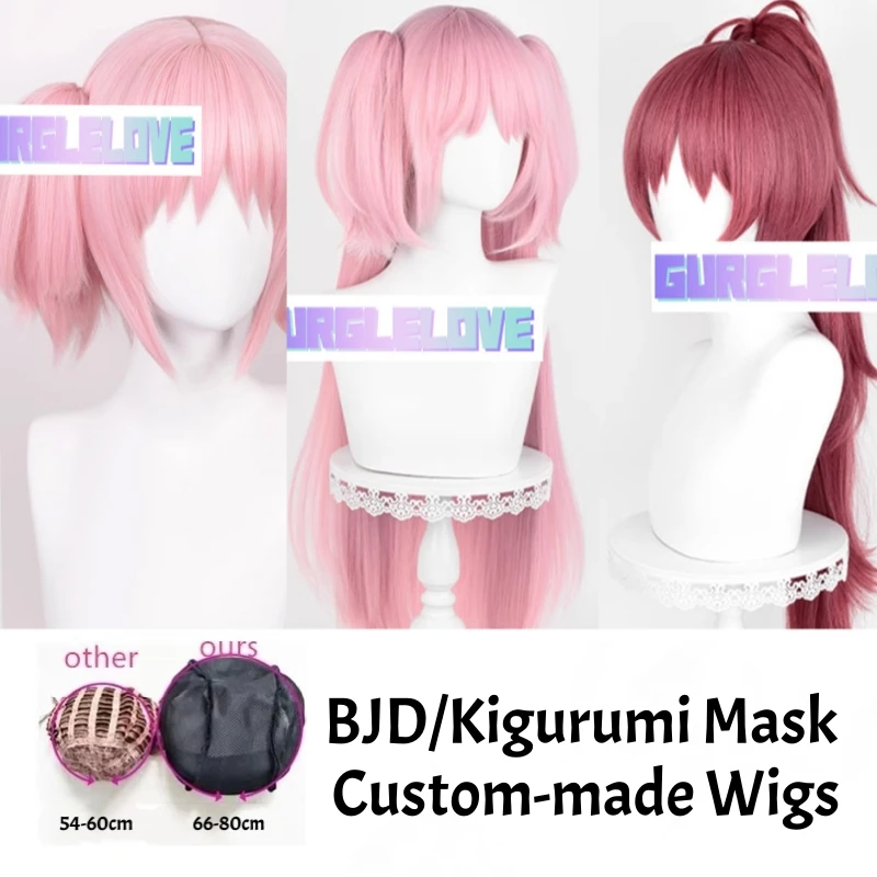 

(GL52) Мультфильм Лолита Crossdressing BJD Маска Аниме Puella Magi Madoka Magica Кигуруми Косплей Маска Индивидуальные Красочные Парики Для Волос