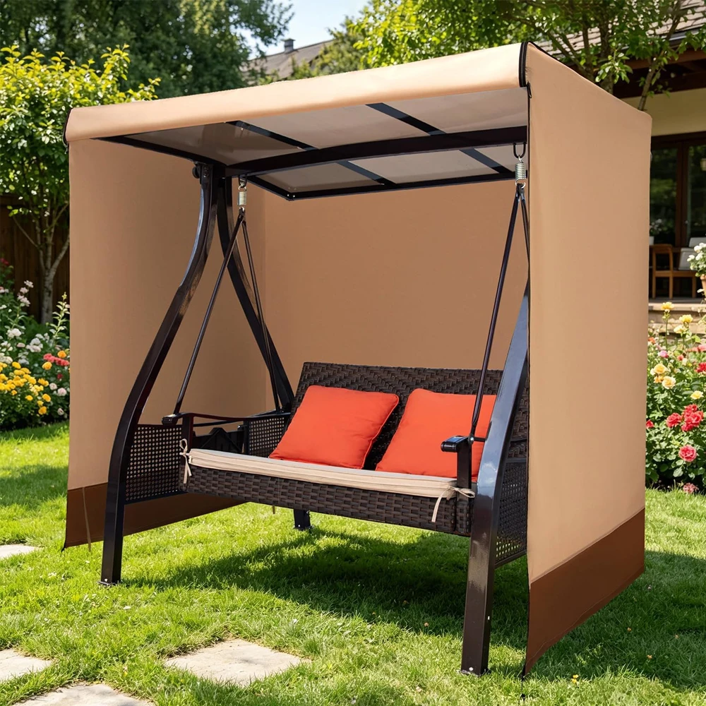 

210D Swing Cover 2/3 Seaters Outdoor Swing Covers Swings Cover Durable Waterproof UV Resistant Weather Protector
