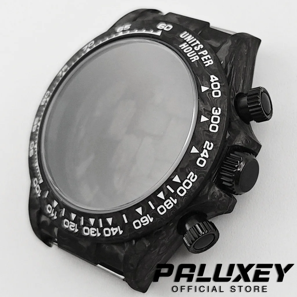 VK63 Luxury Carbon Fiber Sapphire Crystal Watch Case For Daytona Mod Compatible With VK64  VK63 VK63A Movement Waterproof Case