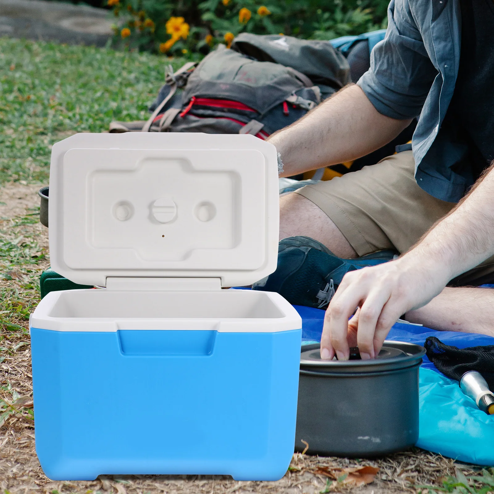 Caja aislada para exteriores, caja de almacenamiento de almuerzo con sello de cremallera de gran capacidad, contenedor de comida para Picnic, cesta refrigeradora portátil