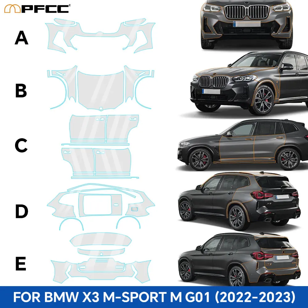 

For BMW X3 M SPORT M G01 2022 2023 9Mil TPU Paint Protection Film Pre-Cut PPF Bra Car Body Anti-Scratch Clear Kit Resistant