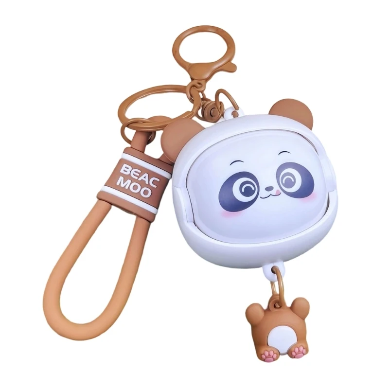 Panda Keychain Phone Strap with Rotating Face Design ABS Material Multiple Color