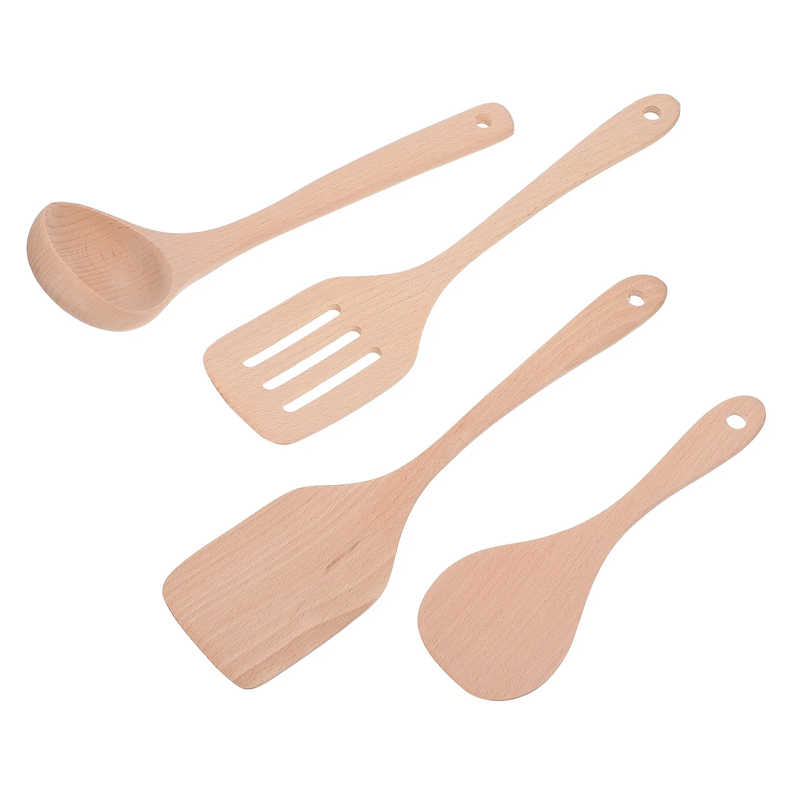 

1Set Wood Kitchen Utensils Set Safe Materials Ergonomic Thermally Insulated Kitchenware Set Household Cooking Tools