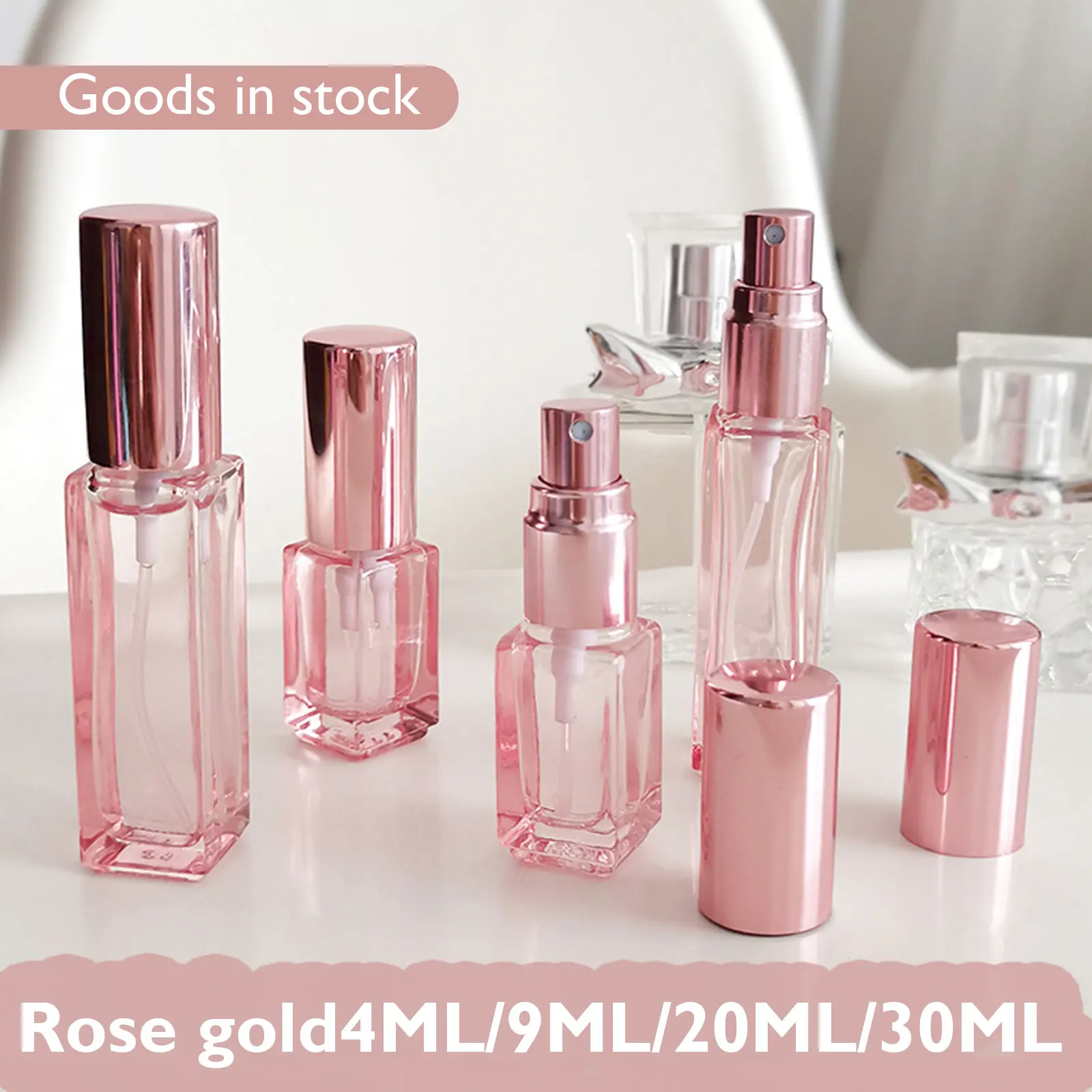 Perfume Refill Bottle Glass Transparent Cosmetics Container Square Sprayer Portable Travel Rechargeable Perfume Atomizer