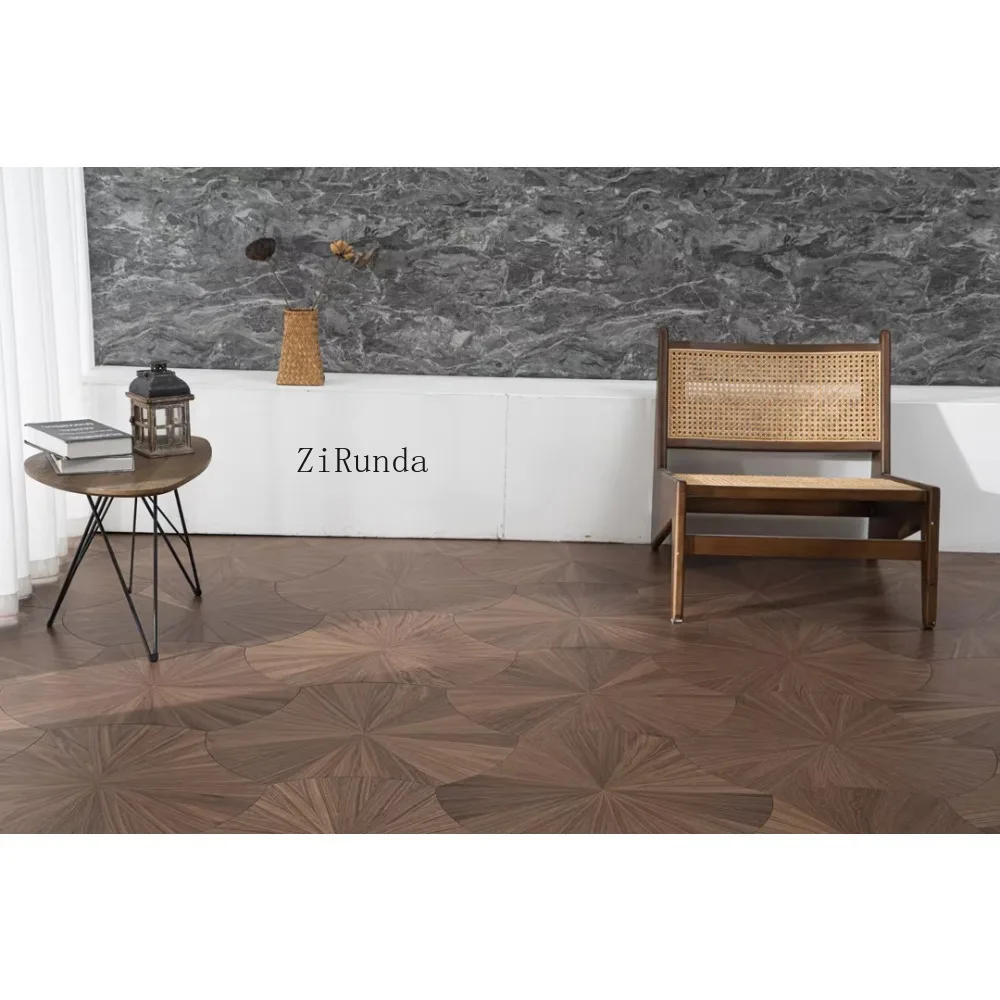 맞춤형 오크 연꽃 모양 마루, 고품질 마루 스타일 목재 바닥, 월넛 마루