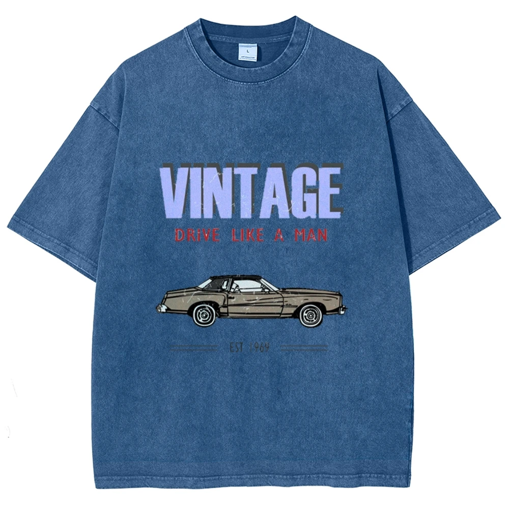 

Y2K Clothes Vintage Car Oversize Футболка из хлопка, высококачественная стираная футболка Oversize. Автомобиль, Ретро Y2K Trend