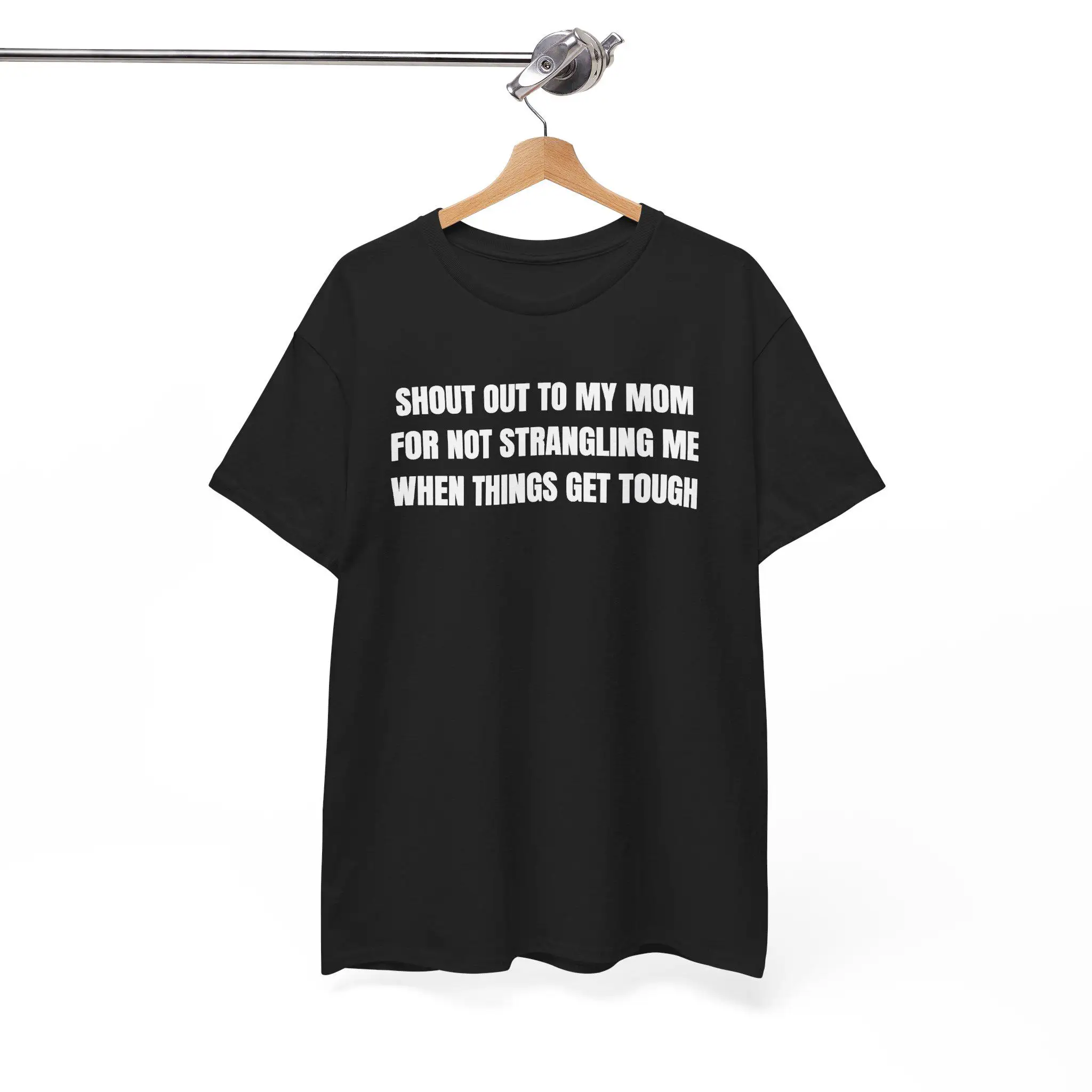 Shout Out To My Mom Unisex Heavy Cotton Tee - Clancy Trial - Joke - Gift for Men and Women