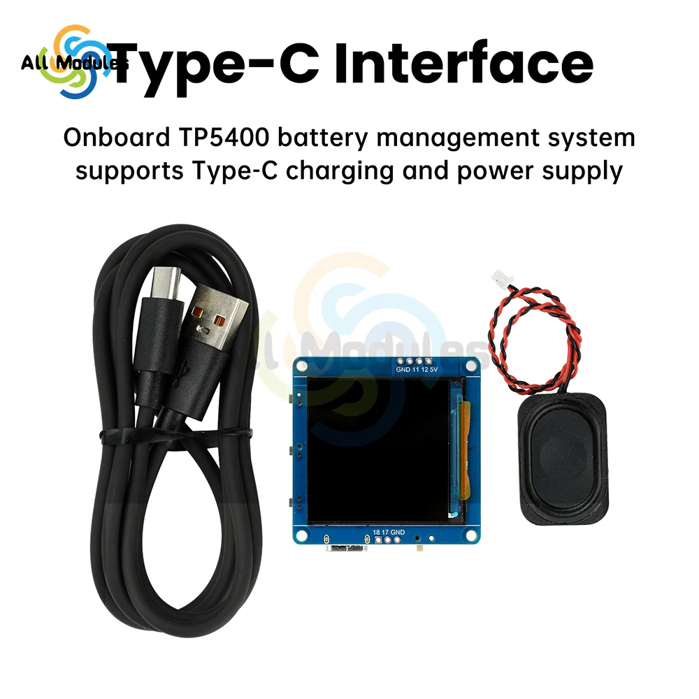 ESP32-AI WiFi 音声アシスタントモジュール インテリジェント音声チャットモジュール Type-C インターフェース