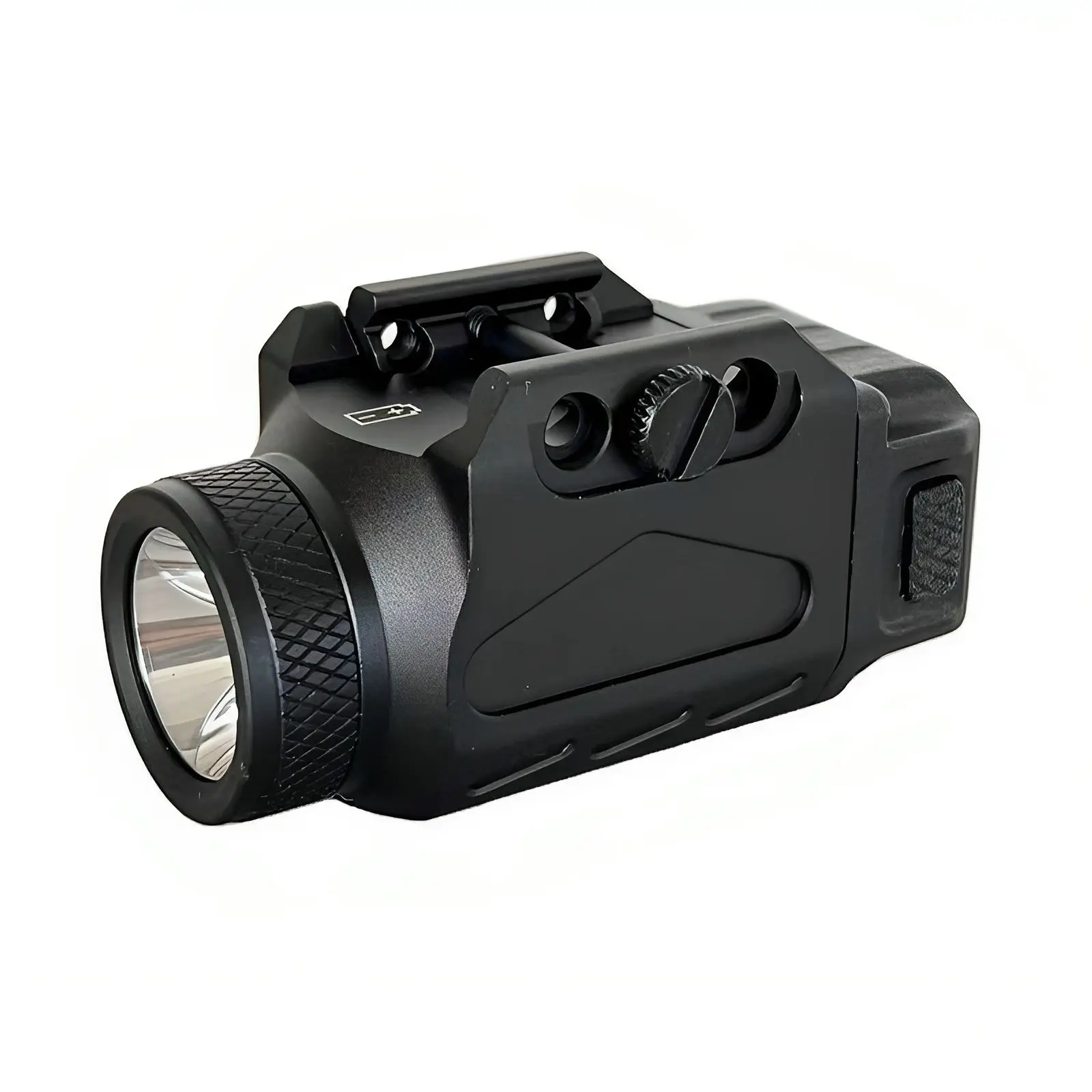 Mini Tactical Flashlight Aluminum Adjustable Rails 500 Lumen IPX5 CR123A 3/4 Hours 9mm Caliber Pistol Mounted Weaponlight