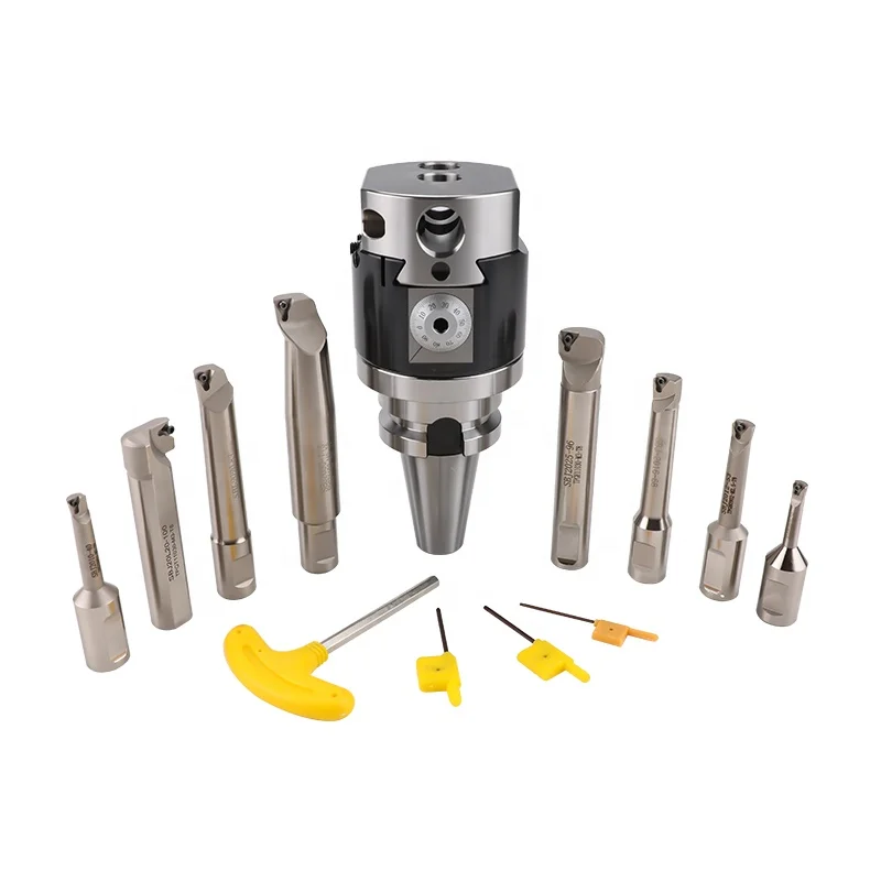 BT50 precision boring tool NBH2084 boring head group with 8pcs adjustable boring bar